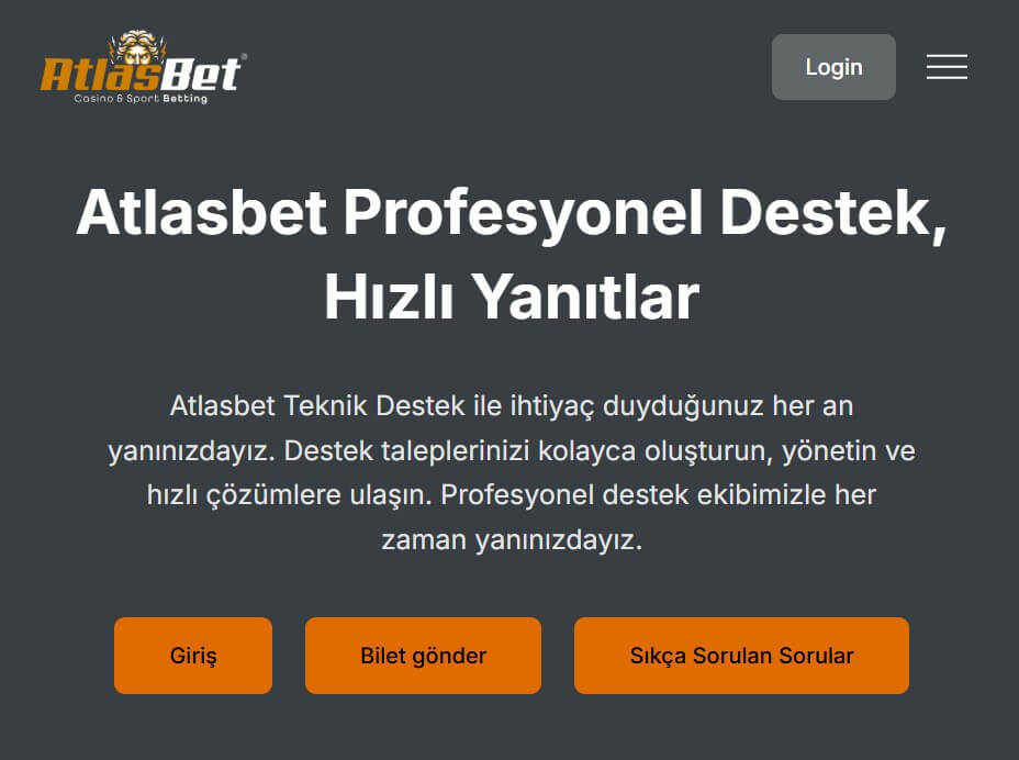 Atlasbet Ticket Destek