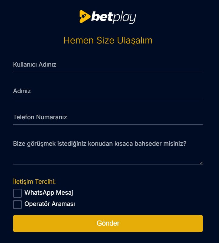 Betplay Arama Talebi