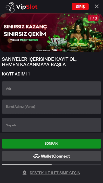 Vipslot Kayıt Sayfası
